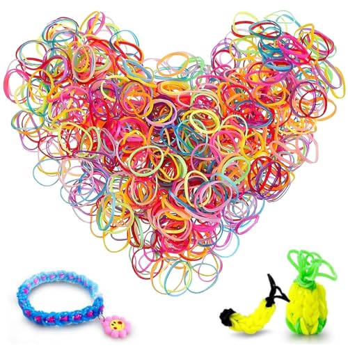 KIRZAX 1200 Pezzi Elastici di Gomma Elastici Resistenti Riutilizzabile Elastico Colorati Anelli in Gomma,per Lavoro Ufficio Cucine Banca Carta Banconote