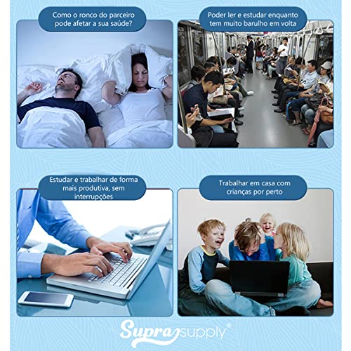 Abafador de Som Tampão de Ouvido Redutor de Som Ideal Para Dormir Estudar Natação Roncos Supra Suppl