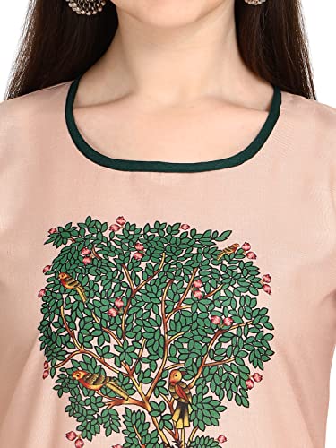 Image of Leriya Fashion Women's Slub Cotton Printed A-Line Kurti