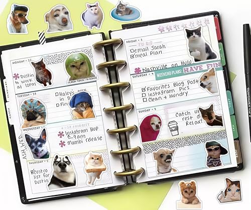 Image of 300 Pcs Funny Cat and Dog Meme Stickers Pack, Realistic Pet Vinyl Stickers for Teens Adults, Waterproof Decals for Laptop, Water Bottle, Phone, Scrapbook