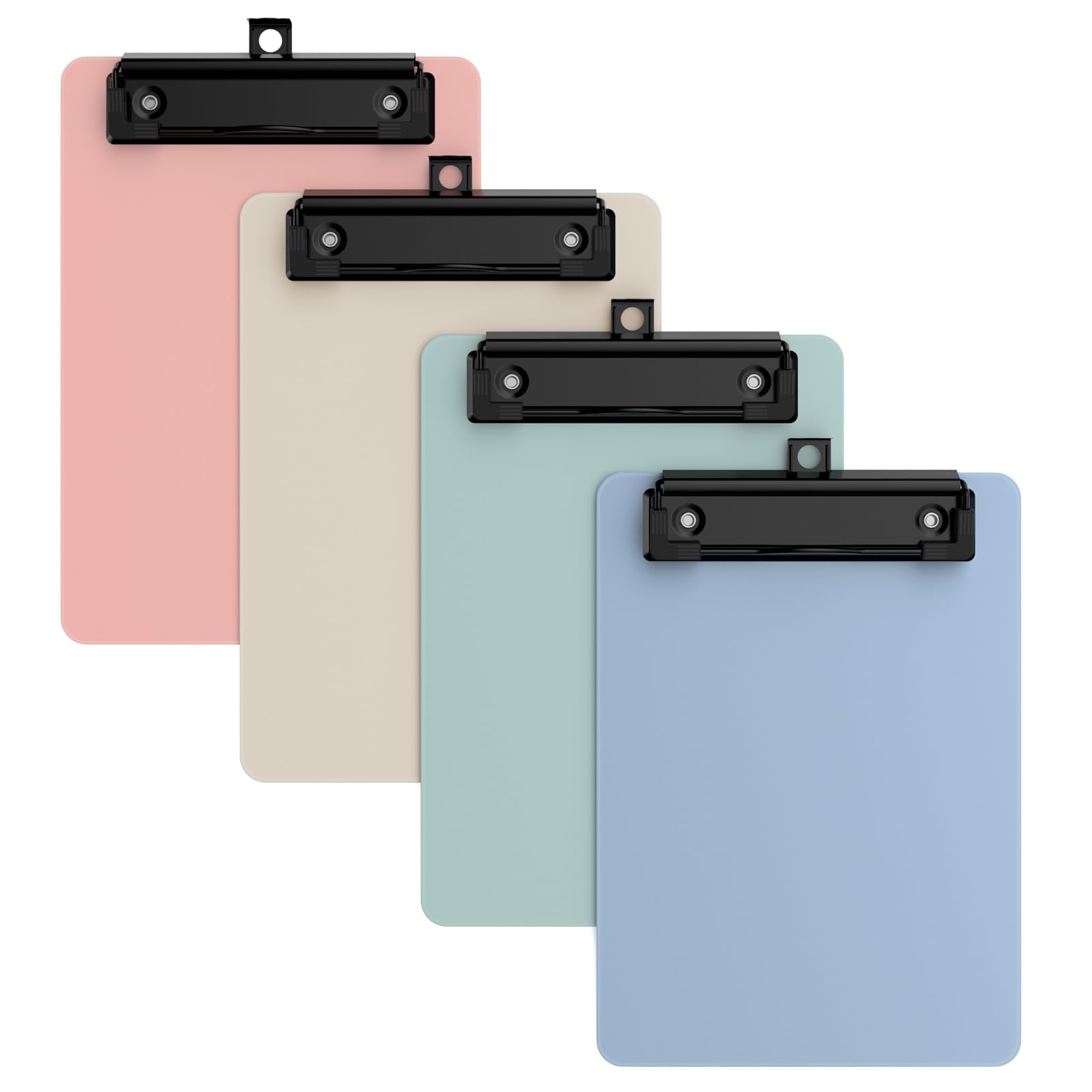 Zoenley 4 Pack Morandi Colorful Small Clipboard, 5 x 7 Mini Size for Classroom, Students,Teacher, Nurse, Clip Board with Low Profile Clip, Office & School Supplies