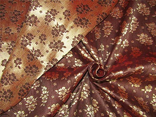 Tissu brocart marron et doré de 142 cm pour vos décors de fête chic