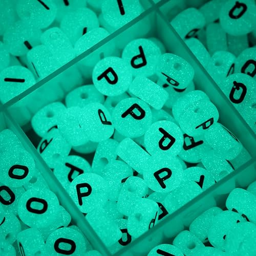 Image of Glow in the Dark Acrylic Letter Beads, 4x7mm