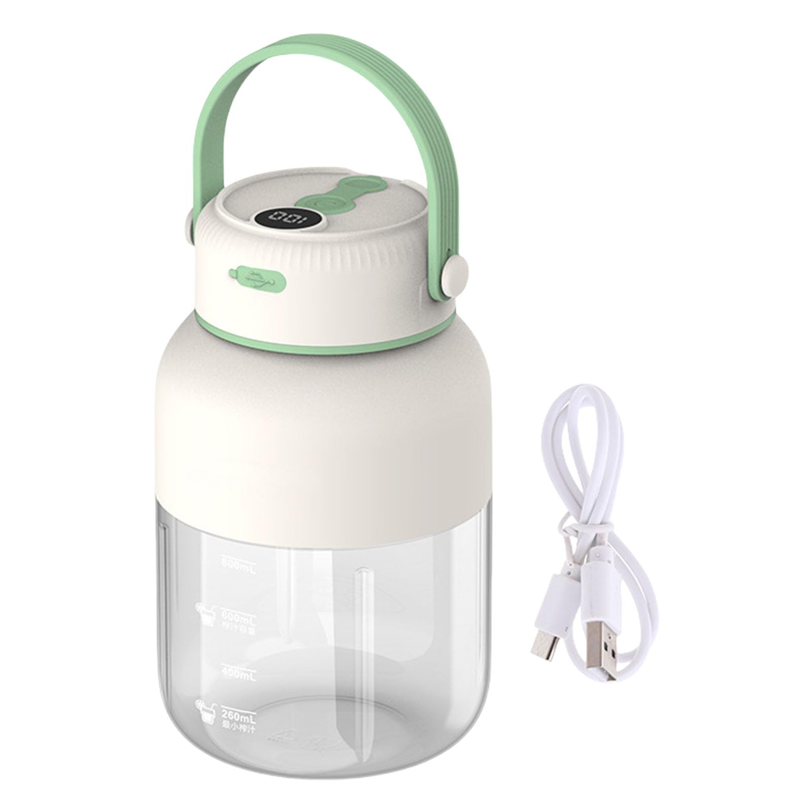 Jazuaiao Stainless Steel Juicer Cup with Real Time Power Display Easy Cleaning Blenders Juices Maker for Home Use Rechargeable Travel Blenders