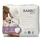 Bambo Nature Hypoallergenic Dream Baby Diapers, Premium Eco-Labeled Sustainable Diapers, Enhanced Leakage Protection, Totally Chlorine-free, Skin Friendly, and Super Absorbent - Size 2 (96 Count)