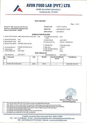 Image of MyFitFuel MFF Whey Protein 90 Isolate | 1 Kg, 30 Servings (Vanilla Creme) | Pure 100% Whey Isolate Protein