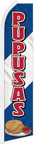 Pupusas Swooper - Bandera publicitaria perfecta para frentes de tiendas, cafeterías, minoristas, tiendas, camiones de comida, eventos, ferias,