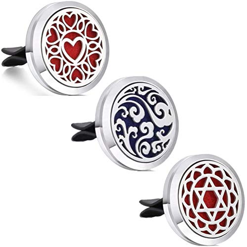 9 Pcs Silver Car Aromatherapy Fragrance Essential Oil Diffuser Vent Clip Stainless Steel Diffuser With 108 Replacement Felt Pad,Car Essential Oil Diffuser Vent Clip,Car Diffuser For Essential Oils #TOP3