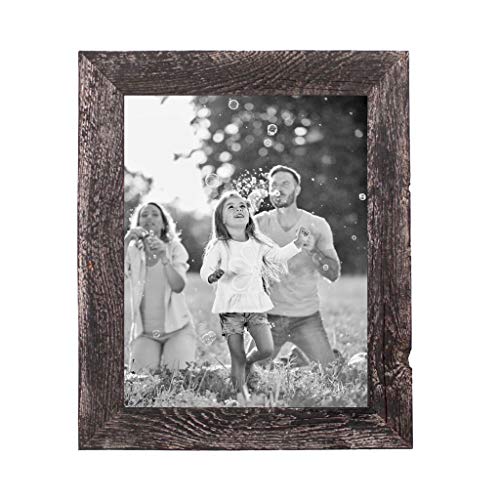 Barnwoodusa | Farmhouse 8X10 Picture Frame | 1 1/2 Inch Molding | 100% Reclaimed Wood | Rustic | Smokey Black #TOP1