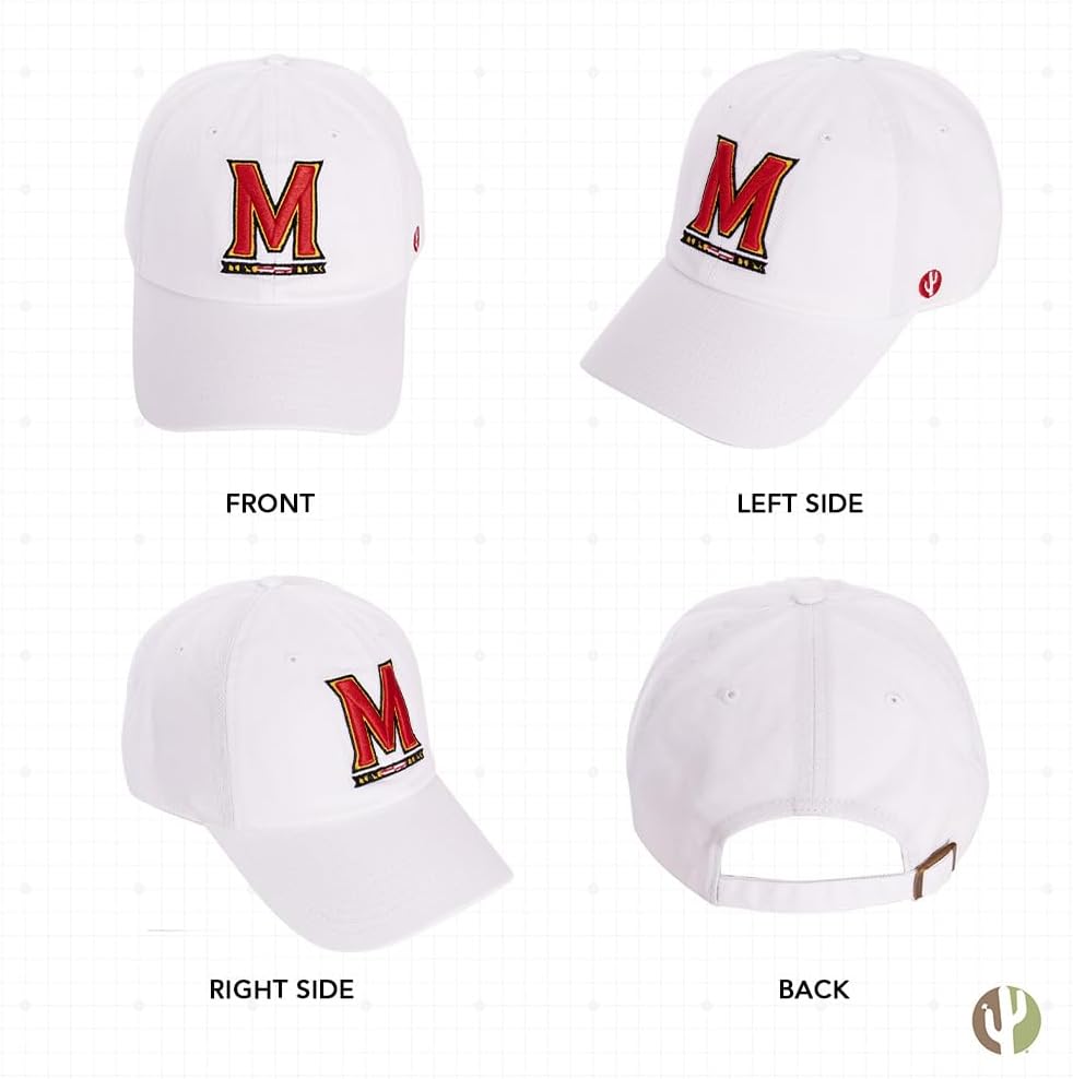 Desert Cactus University of Maryland Baseball Hat Terrapins UMD Terps Brimmed Embroidered Cap Adjustable Cloth Strap Type A - Image 3
