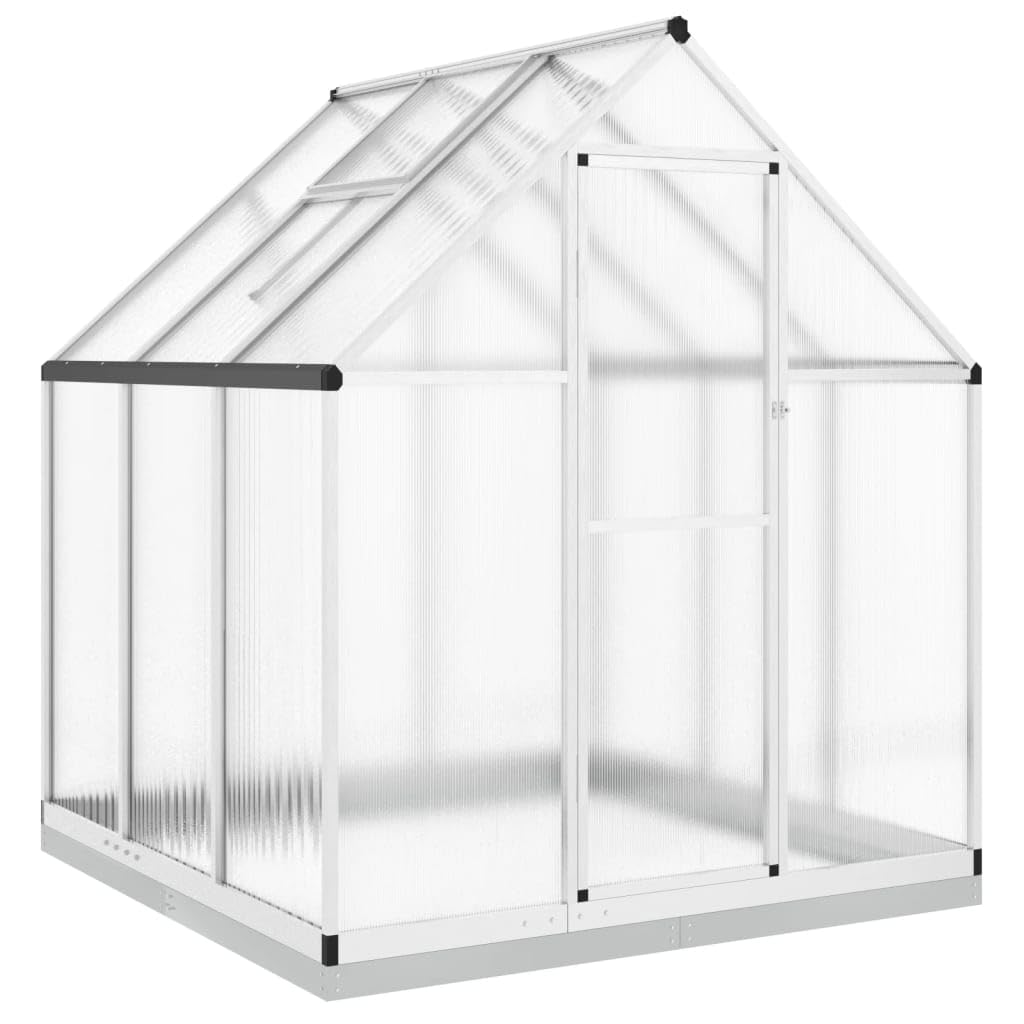 Homgoday Telaio Serra con Base Argento 169x169x202 cm in Alluminio, Serra da Giardino, Serra Orto Serra da Balcone Serra per Orto Serra per Piante