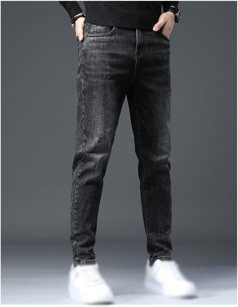 Harem Pants Men Regular Fit Stretch Jeans Classic Cotton Business Casual Denim Trousers Jeans