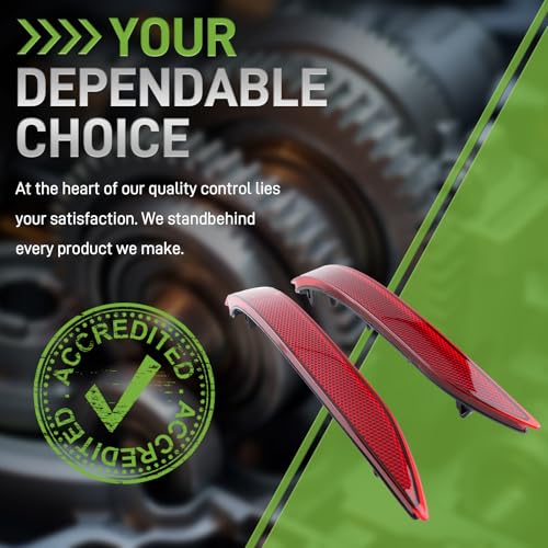 Image of Rear Bumper Reflector Case Driver Left and Passenger Right Side Compatible with Chevrolet Equinox 2018 2019 2020 2021 2022 2023 84150891 84306359 GM1185117 84150890 84306358 GM1184117 16499978