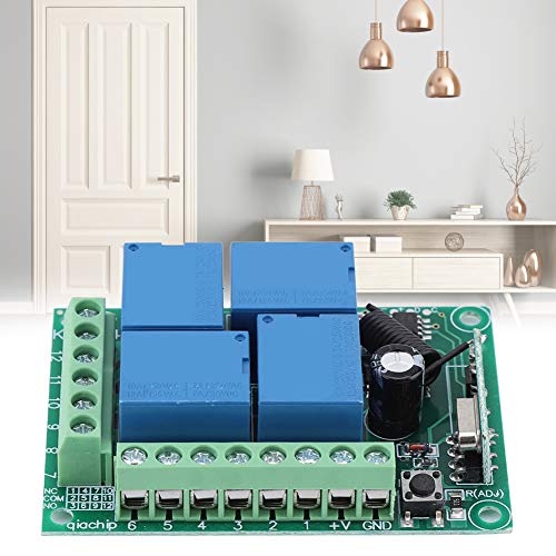 Interruptores remotos sem fio para portas de garagem, interruptor remoto de relé de canal 12V 4CH, p