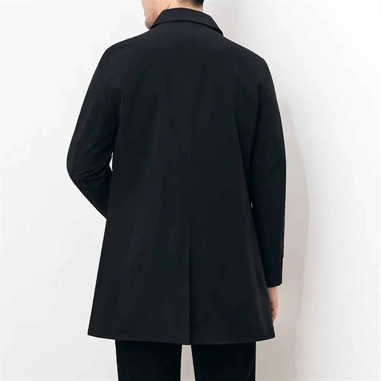 KSFBHC Primavera Autunno Uomo Trench Cappotti Classici Smart Casual Capispalla Capispalla Maschio Trench Cappotto (Color : Black, Size : XS)
