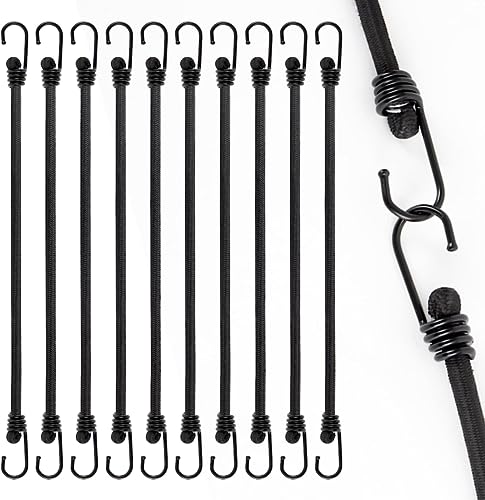 Akicderu Spanngummi mit Haken Strapazierfähige Expander mit Haken 10 Stück Robuster Gummispanner mit Haken 30 cm Vielseitiger Gummibänder mit Haken Gummispanner für Gepäck Fracht und Meh
