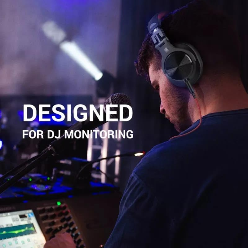 Cuffie over ear cablate con microfono Studio DJ Cuffie Monitor professionale Registrazione e miscelazione cuffie per gaming