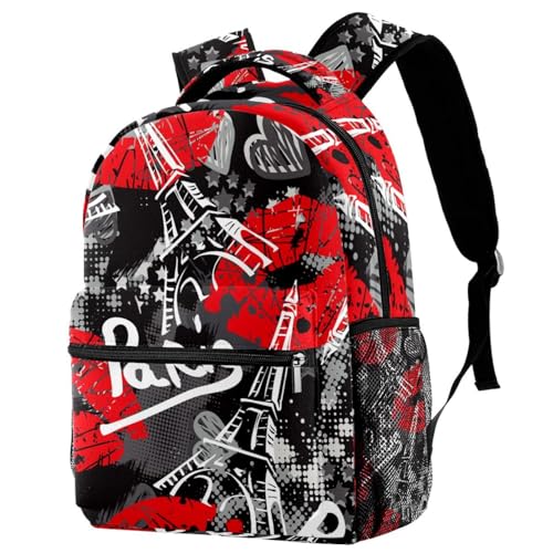 Sac à dos de voyage décontracté imprimé Paris pour les escapades citadines et le lycée