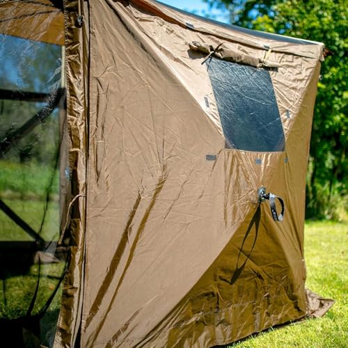 CLAM Quick-Set Wind & Sun Panels – 3-Pack Brown Accessory for Pop-Up Screen Shelter – Durable Sidewall Attachments for Shade & Privacy – with Carry Bag – Tent Not Included
