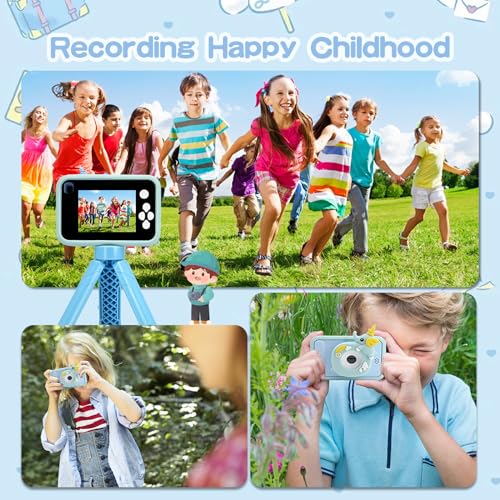 Kids Camera with Tripod - 1080P 48MP Digital Toy for Ages 3-10