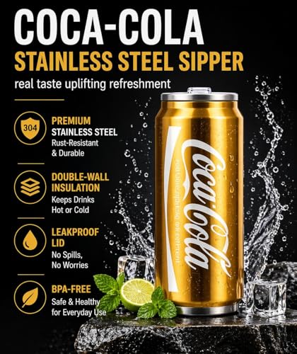 Image of 300ml Metal Can Mug with Straw | Premium Gold Stainless Steel Drinking Cup for Juice, Coffee & Cold Drinks | Reusable Travel Tumbler