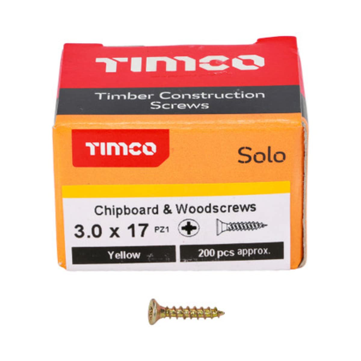 Timco Yellow Solo Countersinking Pozi Wood Screws