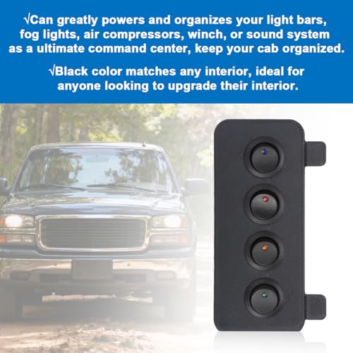 Panneau d'interrupteur pour Chevrolet Silverado pour fixer 4 boutons sans percer