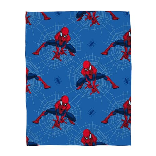 Character World Disney Spiderman Throw Blanket | Super Soft, Web Time Design | Warm Super Soft Feel FleeceThrow | Perfect for Home, Bedroom, Sleepovers & Camping | 100 x 150cm