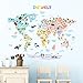 DECOWALL DLT-1615DE Weltkarte Tierweltkarte Tiere Wandtattoo Wandsticker Wandaufkleber Wanddeko für Wohnzimmer Schlafzimmer Kinderzimmer (Extra Groß) (Deutsche Ver.)