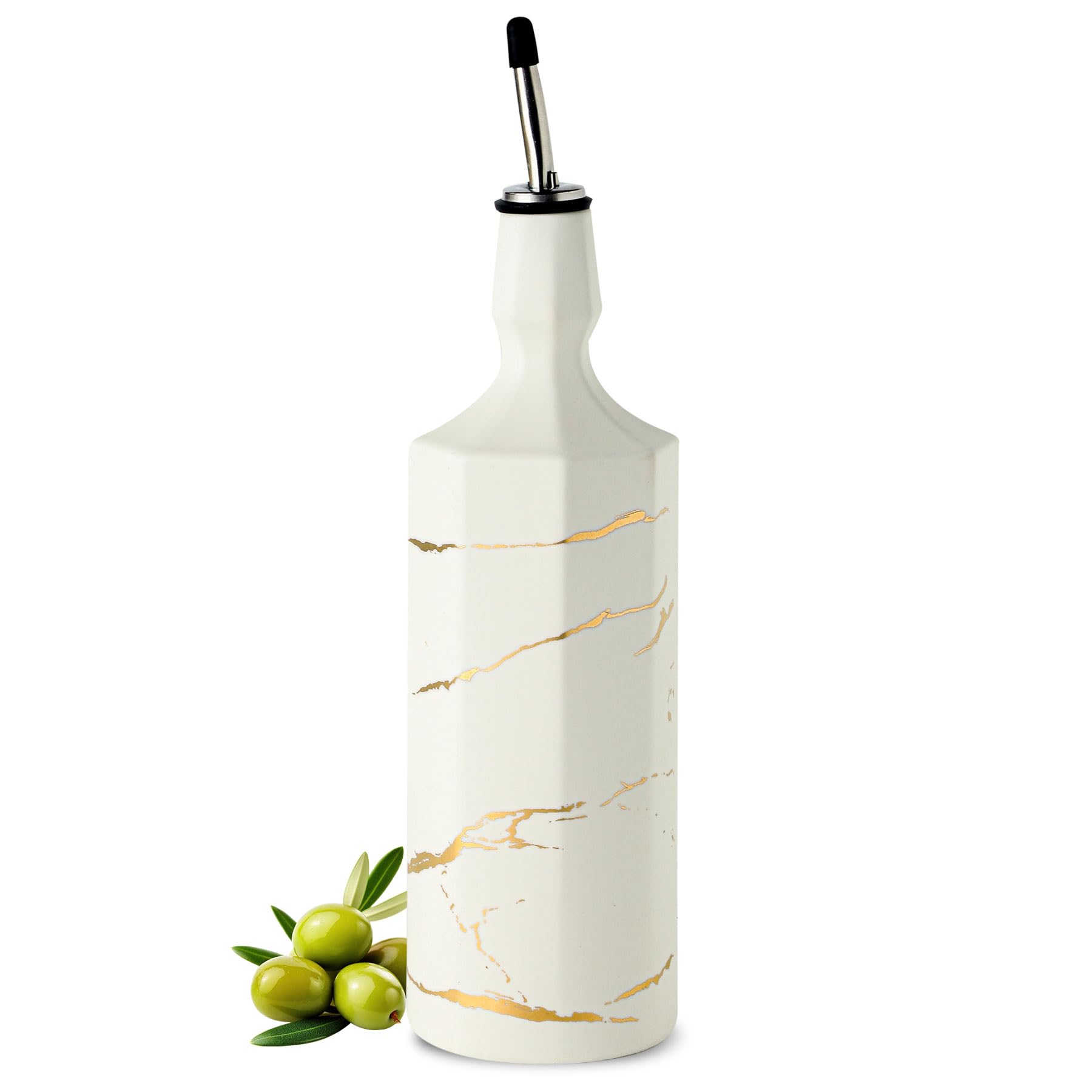 Amazon.com: Howise Ceramic Olive Oil Dispenser Bottle, White Oil