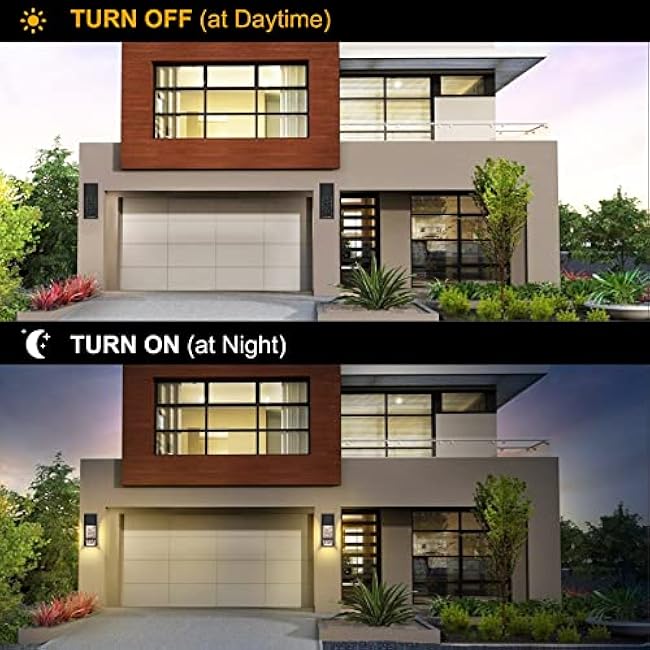 PARTPHONER LED Outdoor Light Fixture Exterior Wall Sconces 2 Pack Crystal Bubble Glass 12W 3000K