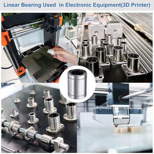 QUARKZMAN 4 Stück LM12UU Linearlager 12mm Bohrung 21mm OD 30mm Länge Linearkugellager Doppelseitig Gummiabgedichtetes Lagerstahl für CNC-Maschine 3D-Drucker Lebensmittelverpackungsmaschine