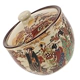  Cabilock Jarra Cerámica Para Té Contenedor Antiguo Bote De Cerámica Para Alimentos Multifuncional Decoración Cocina