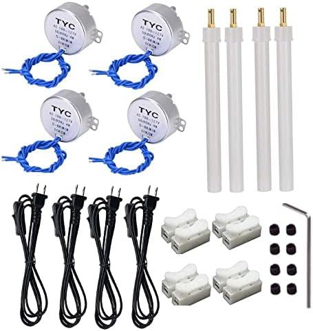 4PCS Turntable motor Synchronous Synchron Motor 50/60Hz AC 100~127V CCW/CW 4W with 7mm Flexible Coupling Connector For Cup Turner,Hand-Made, School Project, Model (5-6RPM)