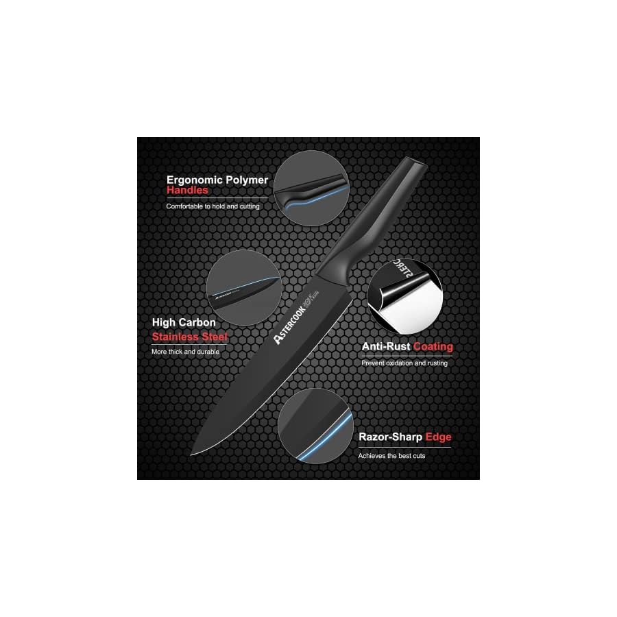 Knife-Set-Astercook-21-Pieces-Knife-Sets-for-Kitchen-with-Block-Dishwasher-Safe-Kitchen-Knife-Set-with-Built-in-Sharpener-German-Stainless-Steel-Black-Knife-Block-Set Knife Set, Astercook 21 Pieces Knife Sets for Kitchen with Block, Dishwasher Safe Kitchen Knife Set with Built-in Sharpener, German Stainless Steel Black Knife Block Set