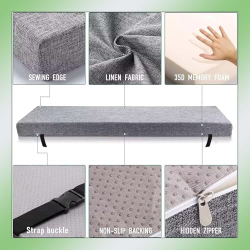 Coussin de banc antidérapant et lavable 3 cm pour terrasse