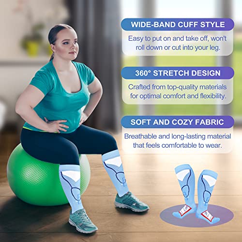 Levsox Wide Calf Compression Socks For Women Men Plus Size 15-20 Mmhg Extra Large Knee High Support Sock For Nurses Pregnant Travel #TOP2