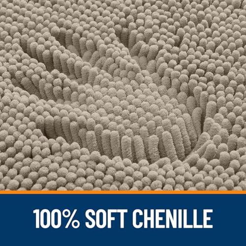 Image of OLANLY Large Bathroom Rugs 40x32, Extra Soft Absorbent Chenille Bath Rugs, Rubber Backing Quick Dry, Machine Washable Bath Mats for Bathroom Floor, Tub and Shower, Home Decor Accessories, Warm Taupe