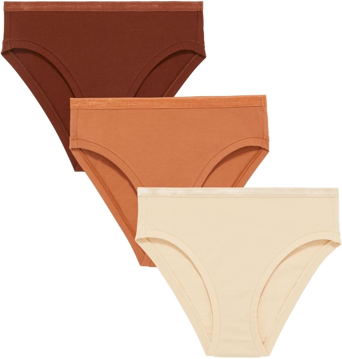 Subset Women's Organic Cotton Mid-Rise Bikini 3-Pack, Extended Sizes; 2XS-3XL, Natural Knickey Underwear, Breathable Undies - Image 3