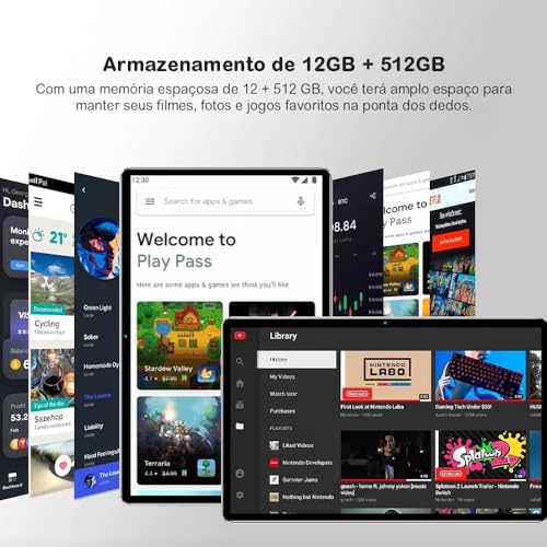 Tablet S9 Android 13,12GB+512GB WIFI 5G,10.1 Polegadas,Processador Octa-Core, 32MP/16MP Câmera 8800m