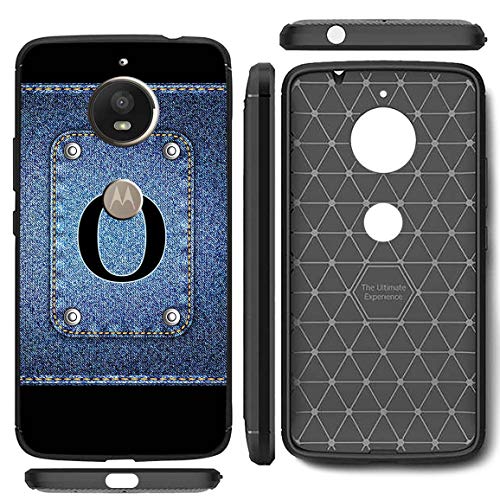 Image of Amazon Brand - Solimo Designer Button Jeans Alphabet-O Printed Soft & Flexible Hybrid Back Case Mobile Cover for Motorola Moto E4 Plus