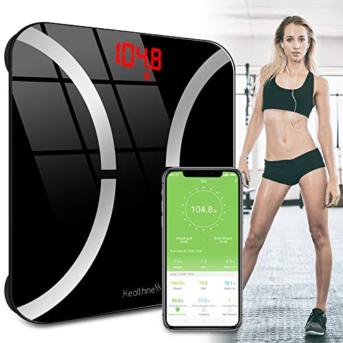 HetCae Smart Scale,Body Fat Scale Bluetooth Scale for Body Weight Most Accurate Wireless Digital Bathroom Scale,Body Composition Analyzer BMI Scale with Smartphone App for Water,BMI,BMR,Muscle Mass