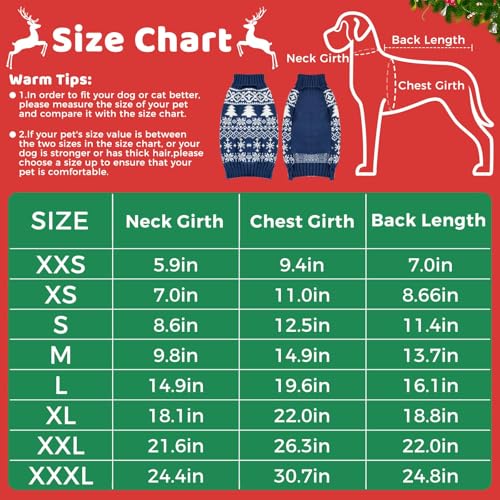 Image of Dog Sweaters for Small Medium Large Dog, Classic Turtleneck Pet Clothes Warm Thermal Doggy Winter Coat, Thick Double Knitting Collar Pullover Cold Weather Puppy Jacket for Indoor & Outdoor Wear