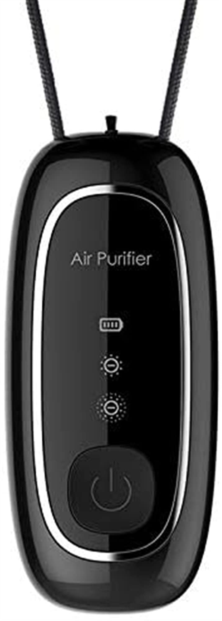 Purificateur d'air portable noir avec générateur d'ions négatifs personnel