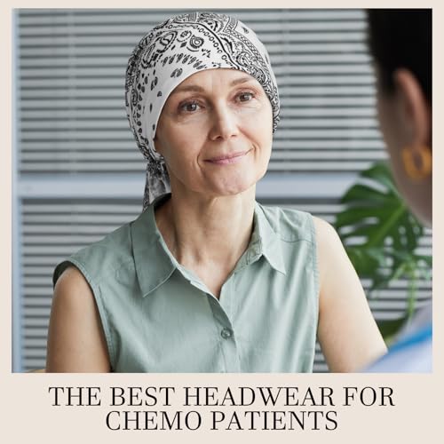 Image of Halfchet 4 Pcs Chemo Headwear for Women Pre Tied Cancer Caps Head Scarf Turbans for Women Patients Gifts