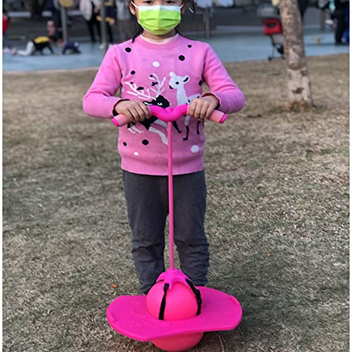 Christoy Pogo Jumper With Handle And Ball Pump, High Jump Toy Bounce Jump Trick Board Pogo Bouncing Ball Safe And Fun Pogo Stick For Kids Boys Girls And Adults (Pink) #TOP4