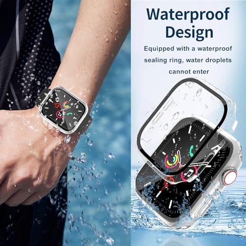 Image of Waterproof Case for Apple Watch Series SE2 SE 6 5 4 40mm, Built-in Screen Protector with Tempered Glass [Touch Sensitive] Cover for iWatch S6 /S5 /S4 /SE 40mm, Clear