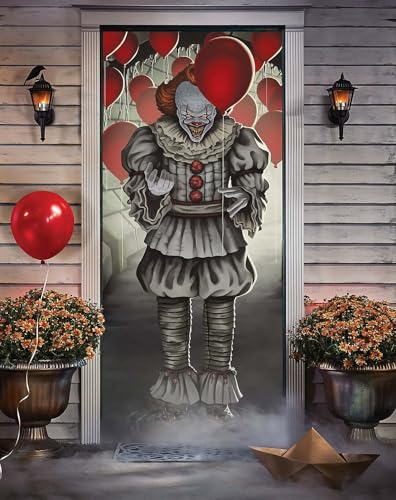 Spirit Halloween Pennywise Balloons Door Cover, IT, Officially Licensed