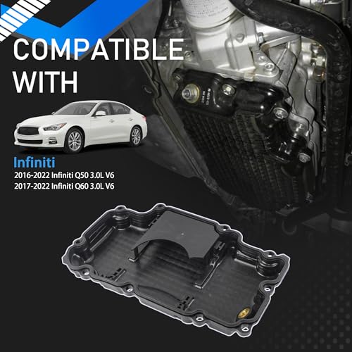 Image of Engine Oil Pan Kit Compatible With 2016-2022 Infiniti Q50 2017-2022 Infiniti Q60 3.0L V6 Rear-Wheel Drive Replaces 11110-5CA2A 111105CA2A 11110-5CA1A 111105CA1A