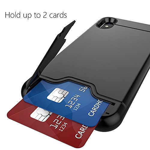 Teelevo Wallet Case For Iphone Xs/Iphone X, Dual Layer Case With Card Slot Holder And Kickstand For Iphone Xs (2018) And Iphone X (2017) - Black #TOP3